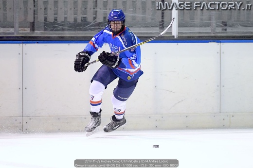 2017-11-29 Hockey Como U17-Valpellice 0574 Andrea Lodolo